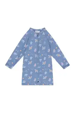 Wehkamp Swim Essentials UV zwempak met all over print blauw aanbieding