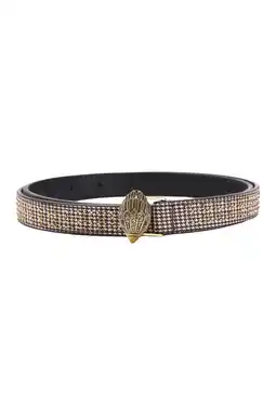 Wehkamp Kurt Geiger riem Eagle met studs en pied-de-poule print zwart/wit aanbieding