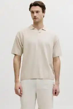 Wehkamp JJ REBEL relaxed polo fijn gebreid beige aanbieding