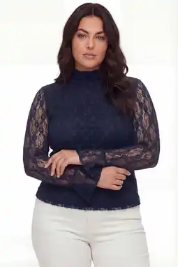 Wehkamp Colourful Rebel Curve gebloemde top met col donkerblauw aanbieding