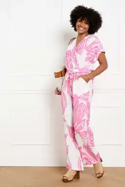 Wehkamp LOLALIZA gebloemde jumpsuit roze aanbieding
