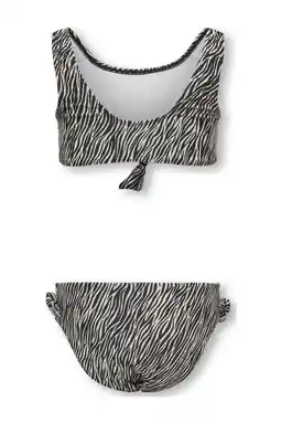 Wehkamp KIDS ONLY GIRL crop bikini zwart/beige aanbieding