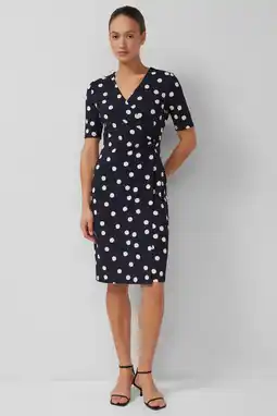 Wehkamp s.Oliver BLACK LABEL korte jurk met stippen marineblauw aanbieding