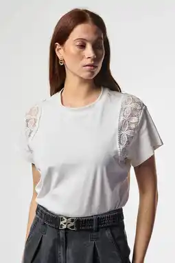 Wehkamp Aaiko T-shirt broderie wit aanbieding