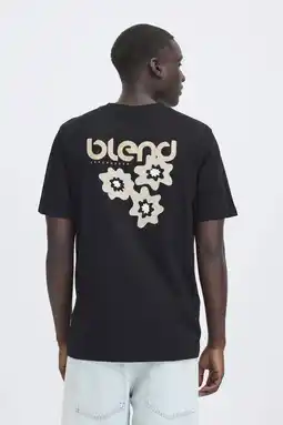 Wehkamp Blend regular T-shirt met backprint zwart aanbieding