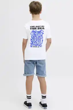 Wehkamp JJ REBEL JUNIOR T-shirt met backprint wit aanbieding