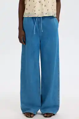 Wehkamp Selected relaxed highwaist casual broek medium blue denim aanbieding