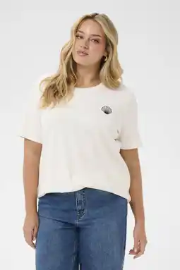 Wehkamp Kaffe Curve T-shirt ecru aanbieding