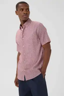 Wehkamp Matinique linnen regular fit overhemd met print - roze aanbieding