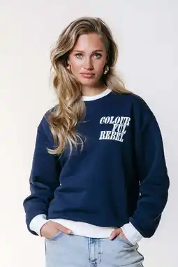 Wehkamp Colourful Rebel sweater donkerblauw aanbieding