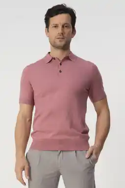 Wehkamp Campbell regular polo roze fijn gebreid aanbieding