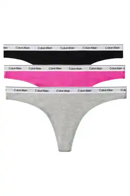 Wehkamp Calvin Klein string (set van 3) roze/grijs/zwart aanbieding