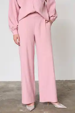 Wehkamp SisterS Point straight broek met krijtstreep - roze aanbieding
