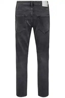 Wehkamp ONLY & SONS tapered fit jeans ONSYOKE black denim aanbieding
