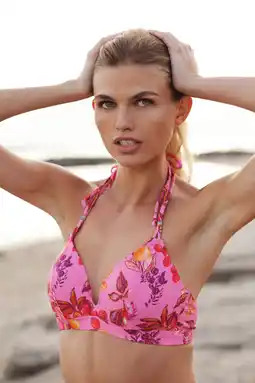 Wehkamp LingaDore voorgevormde triangel bikinitop roze aanbieding