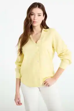 Wehkamp Cache Cache blouse met linnen geel aanbieding