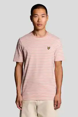 Wehkamp Lyle & Scott regular gestreepte T-shirt roze aanbieding