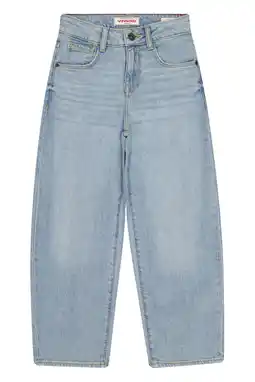 Wehkamp Vingino regularwaist baggy fit jeans light blue denim aanbieding