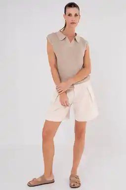 Wehkamp Maicazz & Zizo top met lurex - beige aanbieding