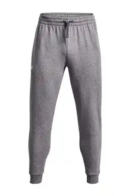 Wehkamp Under Armour joggingbroek Rival Fleece grijs melange/wit aanbieding
