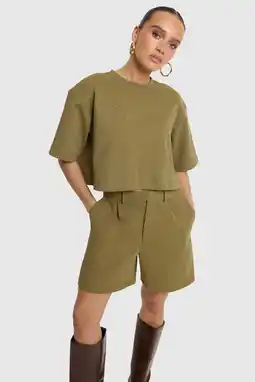 Wehkamp Refined Department loose fit bermuda short - groen aanbieding