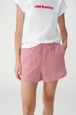 Wehkamp Grace & Mila regularwaist geruite casual short rood aanbieding