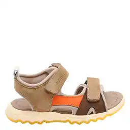 Wehkamp Bisgaard leren sandalen bruin/oranje aanbieding