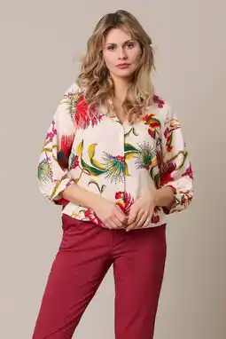 Wehkamp Co Woman viscose gebloemde blouse - ecru aanbieding