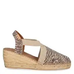 Wehkamp Toni Pons Terra leren espadrilles met zebraprint beige/zwart aanbieding