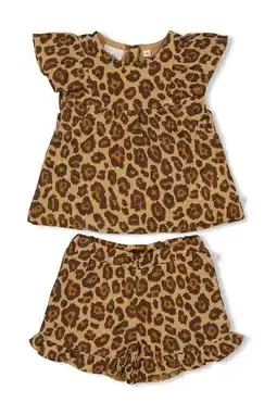 Wehkamp Feetje T-shirt + korte broek Summer Woven bruin aanbieding