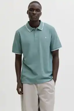 Wehkamp JACK & JONES ESSENTIALS regular polo met textuur turquoise aanbieding