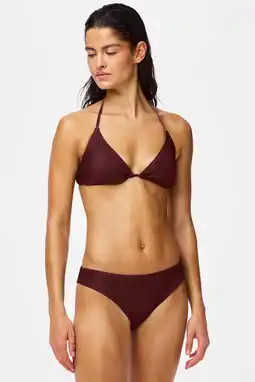 Wehkamp PIECES voorgevormde triangel bikinitop PCBAOMI bruin aanbieding