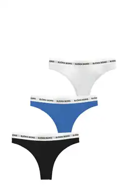 Wehkamp Björn Borg string (set van 3) blauw/wit/zwart aanbieding