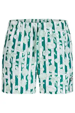 Wehkamp JACK & JONES PANTS STUDIO zwemshort JPSTMAUI groen/wit aanbieding