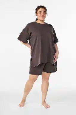 Wehkamp Zizzi pyjamashort MLAVNA taupe aanbieding
