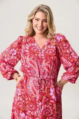 Wehkamp Miss Etam Plus blousejurk rood aanbieding