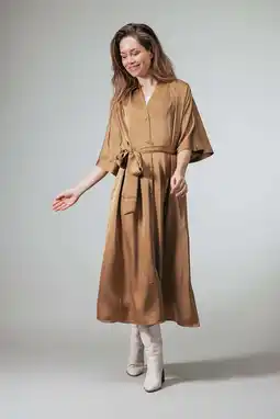 Wehkamp LabeL DOT blousejurk camel aanbieding
