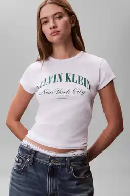 Wehkamp CALVIN KLEIN JEANS T-shirt wit aanbieding