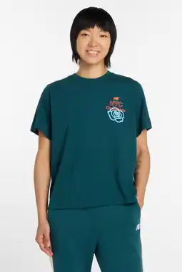 Wehkamp New Balance T-shirt met backprint groen aanbieding
