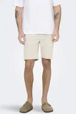 Wehkamp ONLY & SONS ONSREID slim casual short ecru aanbieding