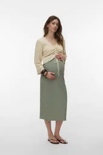 Wehkamp MAMALICIOUS zwangerschaps midi rok groen aanbieding