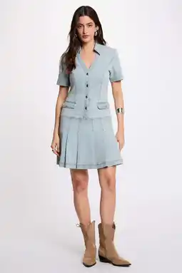 Wehkamp Morgan denim A-lijn jurk light blue aanbieding