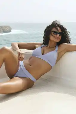 Wehkamp Marie Jo brazilian bikinibroekje Tinjis met lurex lichtblauw aanbieding