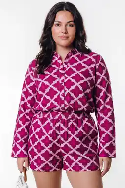 Wehkamp Colourful Rebel Curve viscose blouse met print Plus Size - roze aanbieding