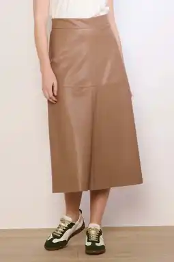 Wehkamp LOLALIZA imitatieleren rok beige aanbieding