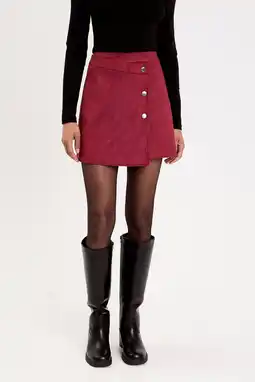 Wehkamp Cache Cache suede skort donkerrood aanbieding