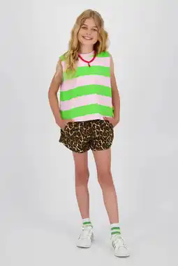 Wehkamp Vingino relaxed casual short met panterprint bruin aanbieding