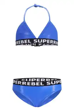 Wehkamp SuperRebel triangel bikini Isla blauw metallic aanbieding