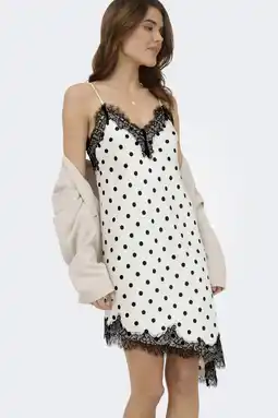 Wehkamp ONLY midi jurk met stippen - ecru aanbieding