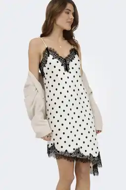 Wehkamp ONLY midi jurk met stippen - ecru aanbieding